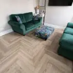 Herringbone Laminate Floor - Greige Oak