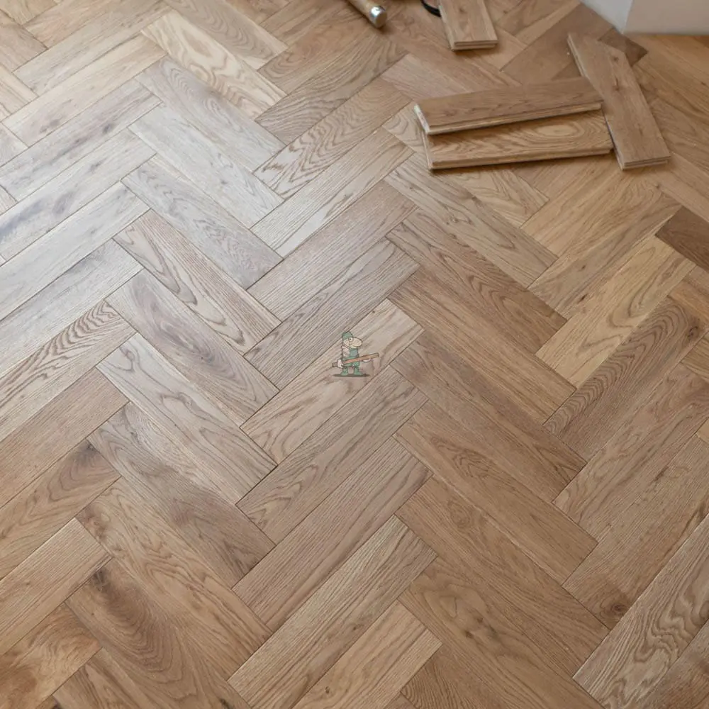 Riviera 18/3 x 80mm SMALL Natural Oak Herringbone Engineered Wood Flooring