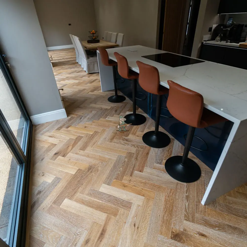 Riviera 14/3 x 90mm Smoked Limed Oak Herringbone Engineered Wood Flooring
