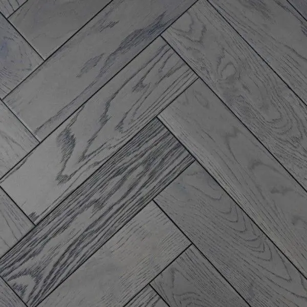 Riviera 18/3 x 80mm SMALL Charcoal Grey Oak Herringbone Engineered Wood Flooring
