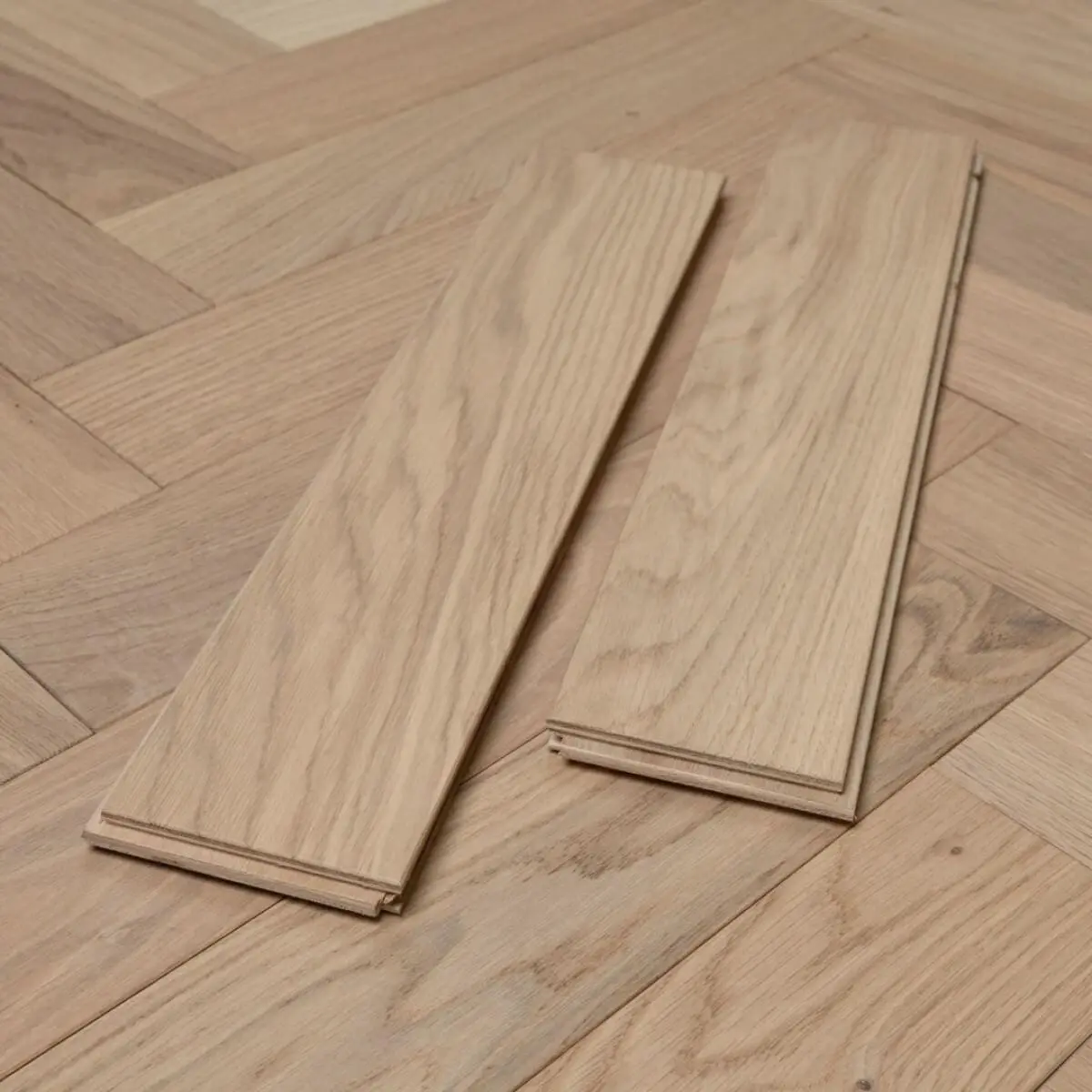 Riviera 14/3 x 90mm Pale Invisible Oak Herringbone Engineered Wood Flooring
