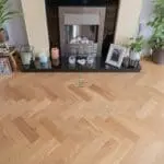 Cambridge Ashdown Oak 10/3 x 80mm Natural Brushed Oiled Herringbone Engineered Wood Flooring in Living Room