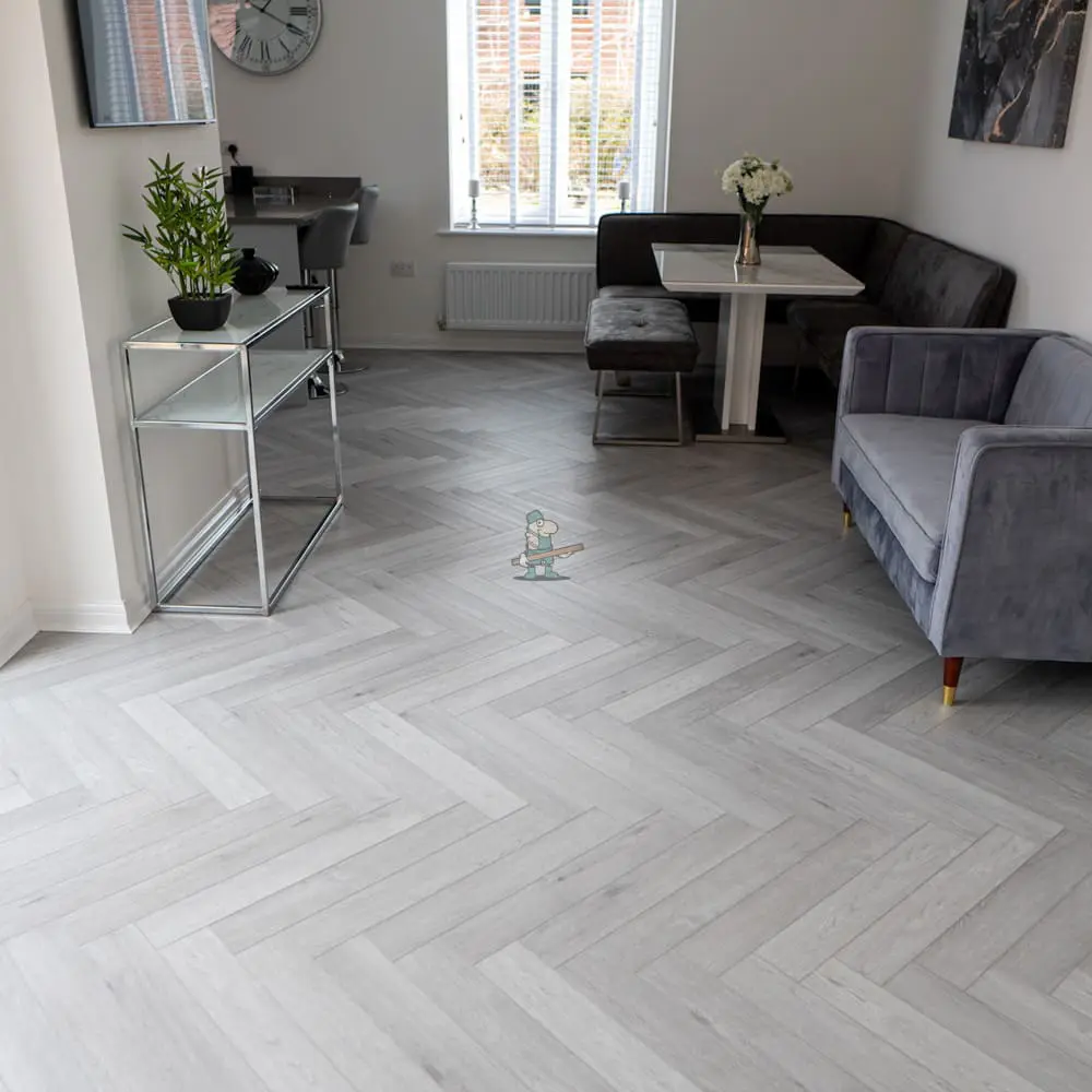Pro Herringbone 5mm Light Grey Oak Luxury Vinyl Click Flooring