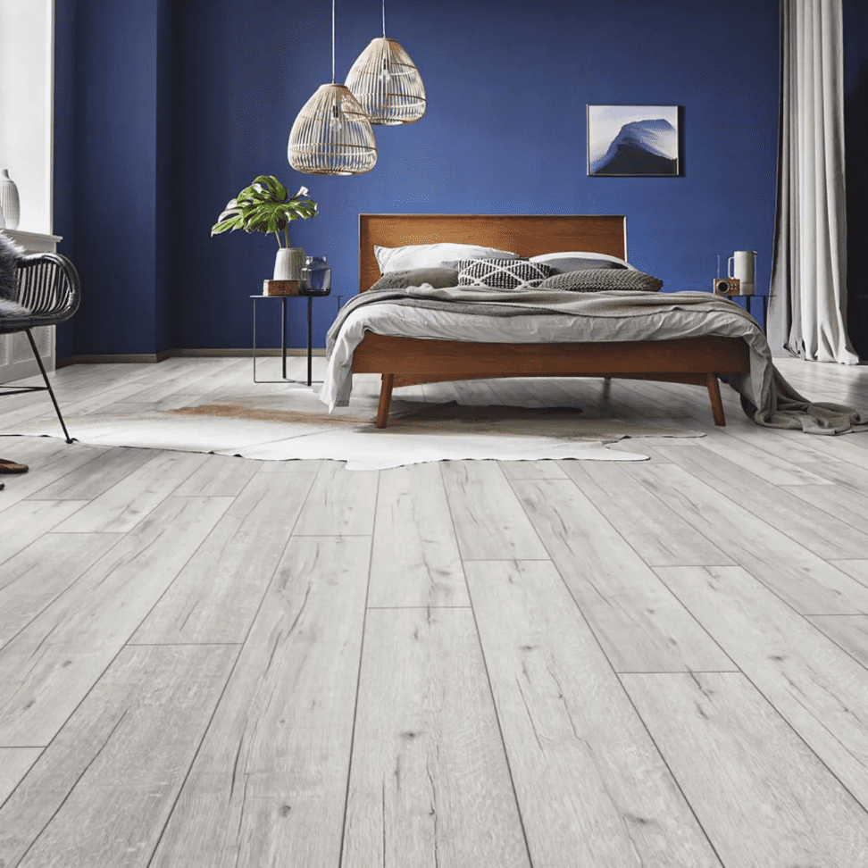 Premium 12mm White Oak 4V Groove Laminate Flooring