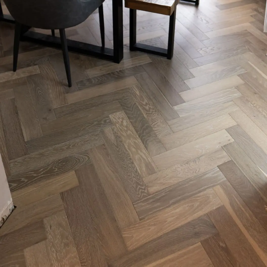 Atlanta 14/2 x 90mm Infused Grey Oak Herringbone Engineered Flooring