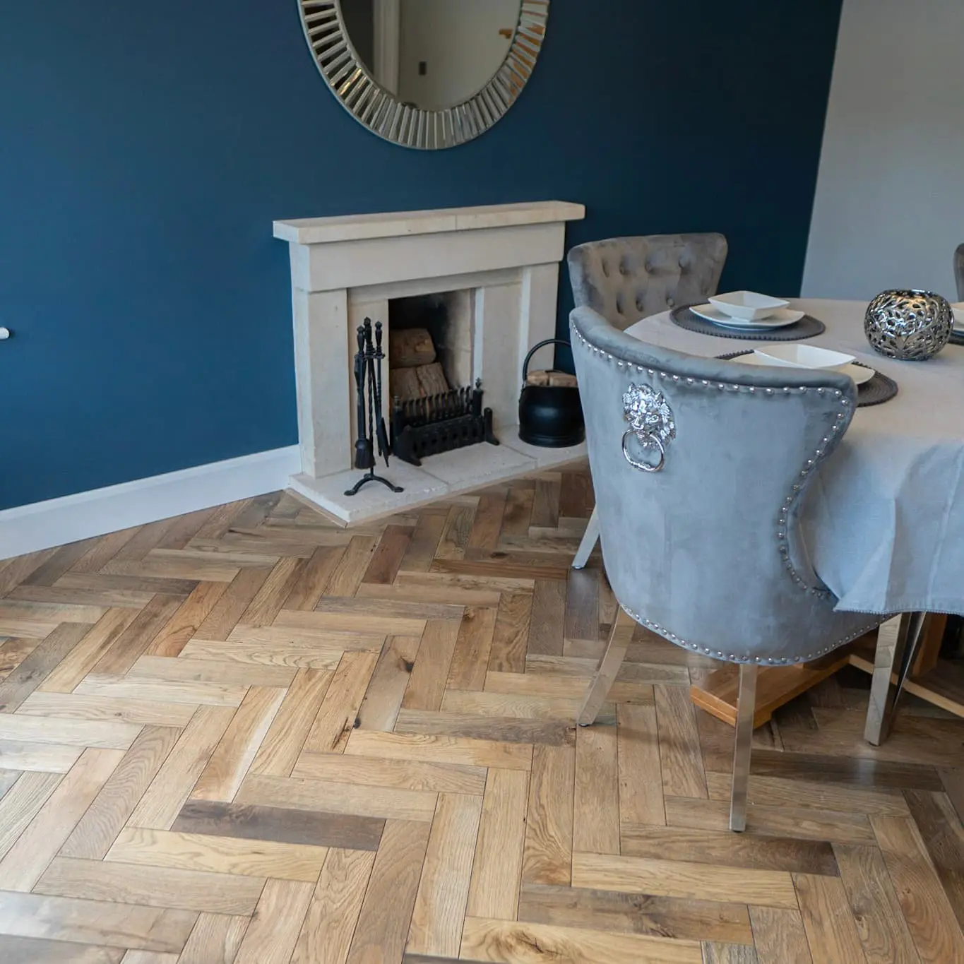 Cambridge 20/5 x 70mm Worn Antique Oak Herringbone Engineered Wood Flooring