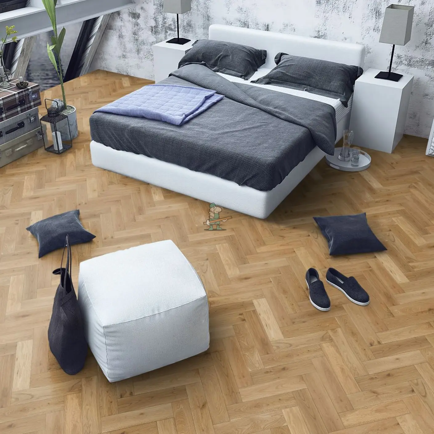 Natural Oak 15/4 x 90mm Heritage Herringbone Engineered Wood Flooring