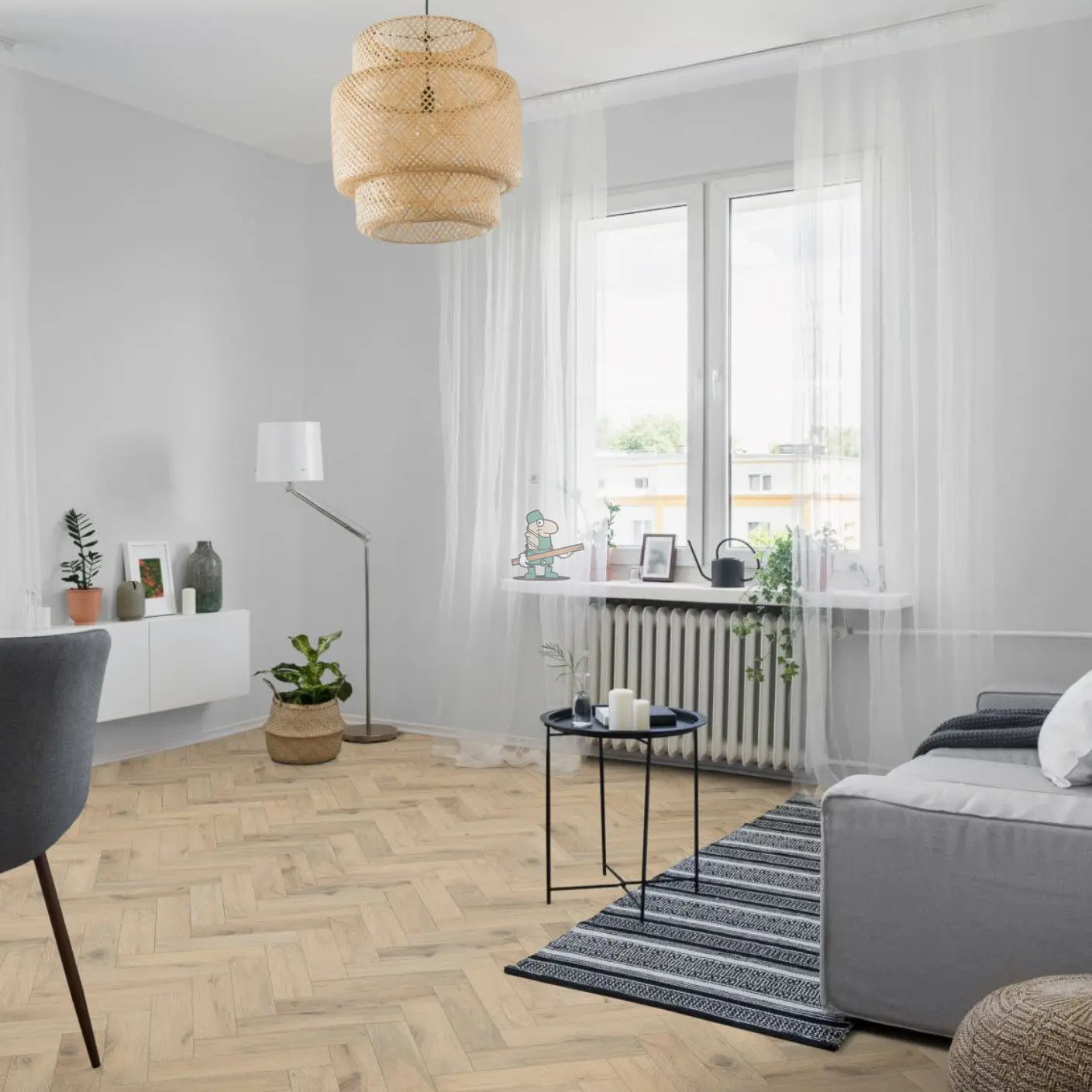 Pale Oak 15/4 x 90mm Heritage Herringbone Engineered Wood Flooring
