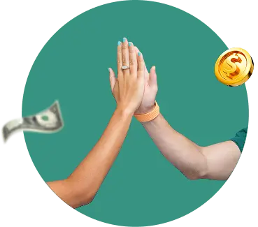 High five with coin