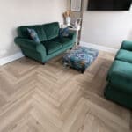 Herringbone Laminate Floor - Greige Oak