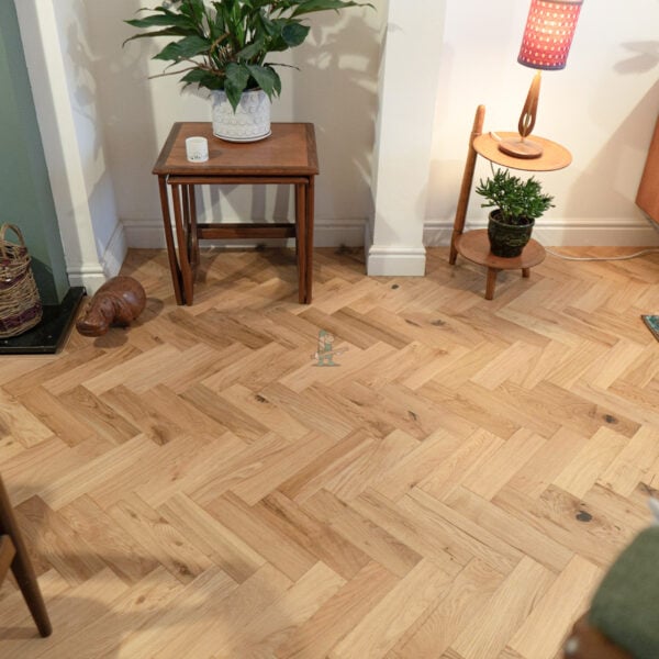 Riviera 18/3 x 80mm SMALL Natural Oak Herringbone Engineered Wood Flooring