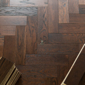 Riviera 18/3 x 80mm SMALL Dark Chocolate Oak Herringbone Engineered Wood Flooring