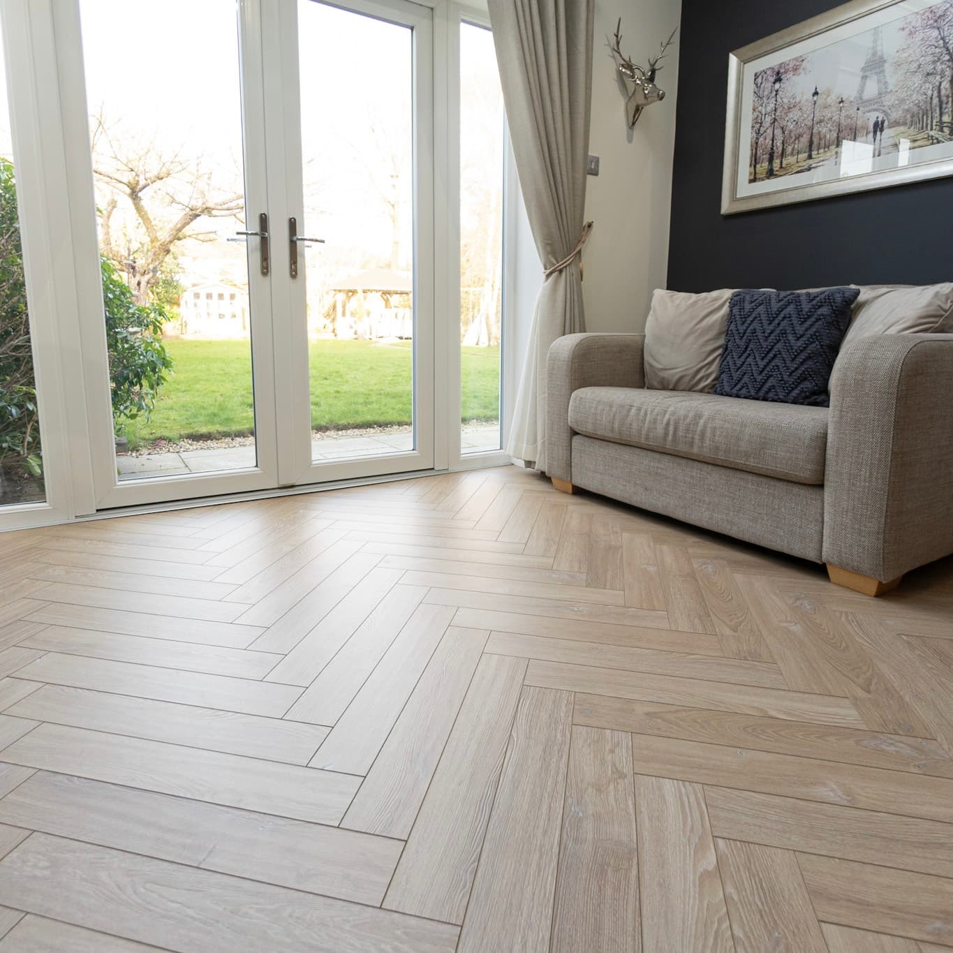 Desert Oak 12mm Laminate Herringbone Flooring