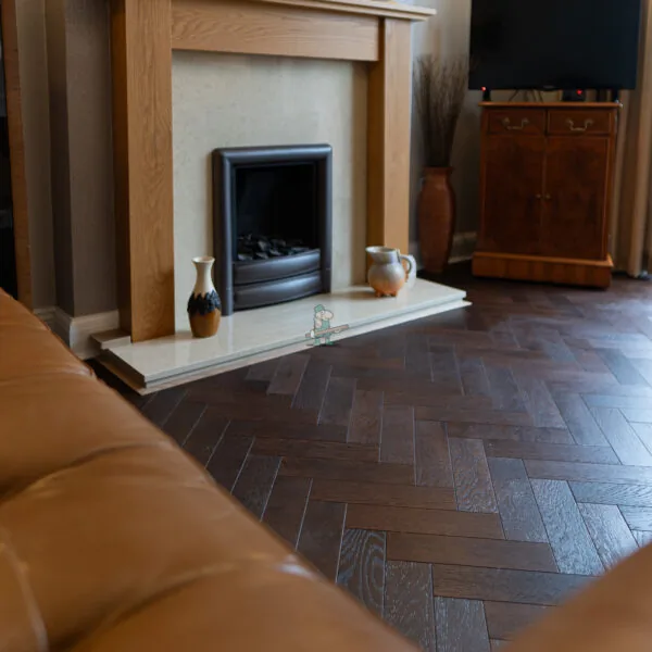 Riviera 18/3 x 80mm SMALL Dark Chocolate Oak Herringbone Engineered Wood Flooring
