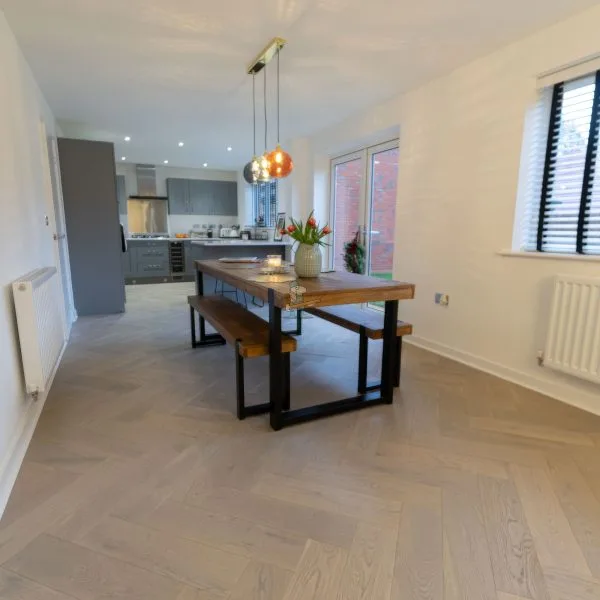Riviera Click 14/3 x 150mm Grey Brushed Oak Herringbone Engineered Wood Flooring