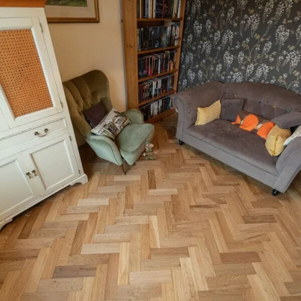 Riviera 18/4 x 90mm Natural Brushed Oak Herringbone Engineered Wood Flooring