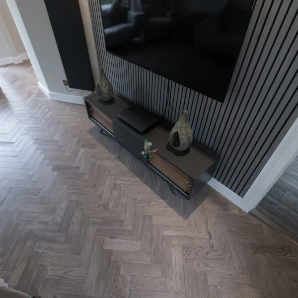 Riviera 18/3 x 80mm SMALL Sterling Silver Oak Herringbone Engineered Wood Flooring