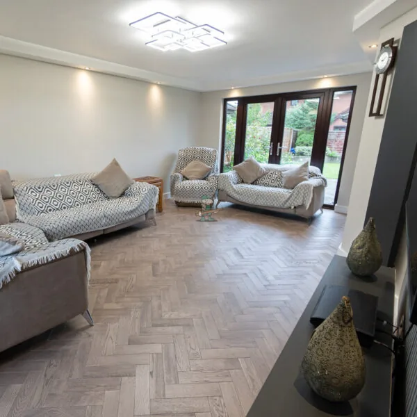 Riviera 18/3 x 80mm SMALL Sterling Silver Oak Herringbone Engineered Wood Flooring