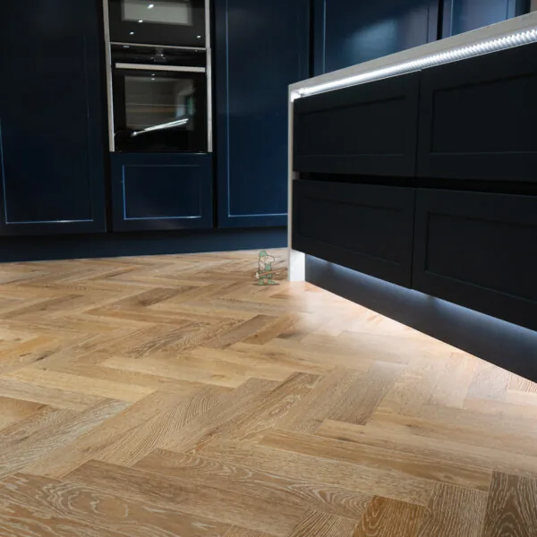 Riviera 14/3 x 90mm Smoked Limed Oak Herringbone Engineered Wood Flooring