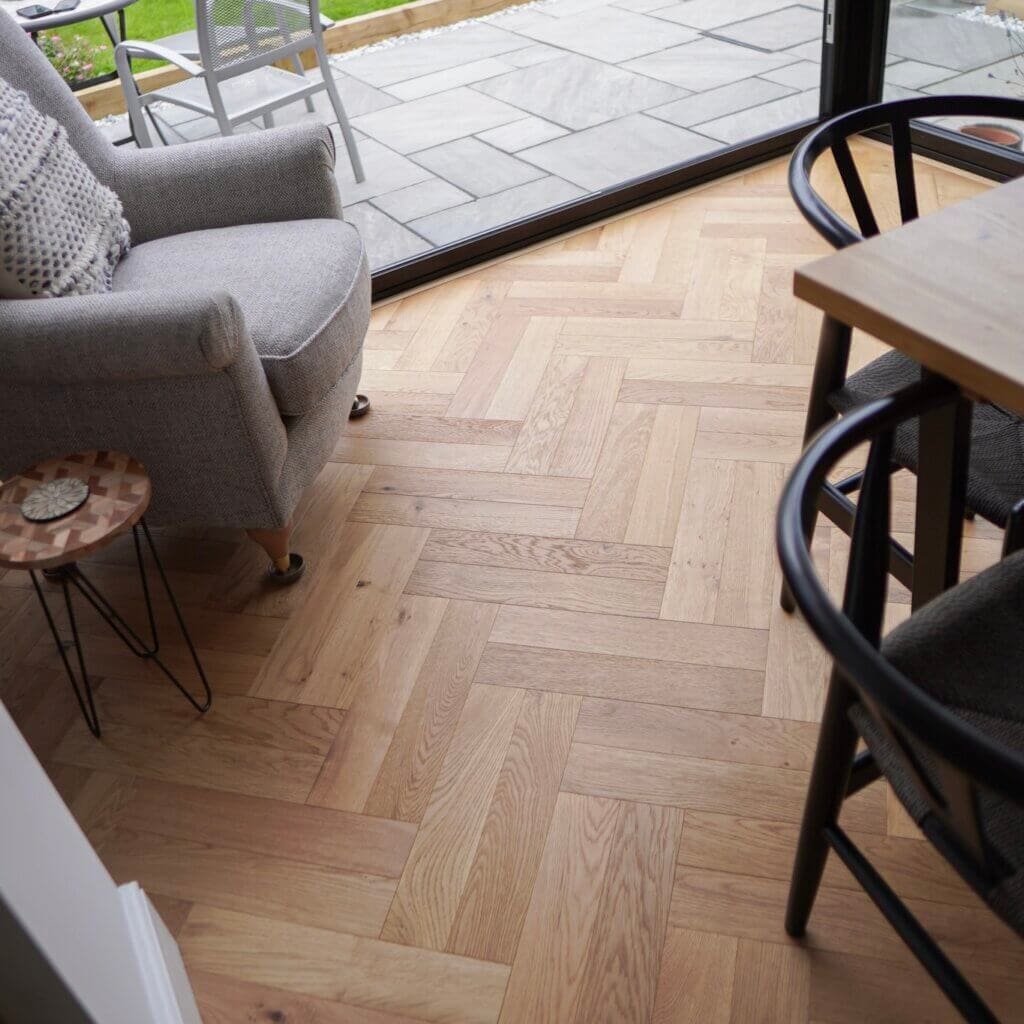 Riviera 14 3 X 90mm Pale Invisible Oak Herringbone Engineered Wood Flooring