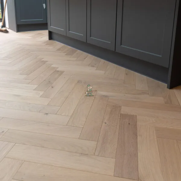 Riviera 14/3 x 90mm Pale Invisible Oak Herringbone Engineered Wood Flooring
