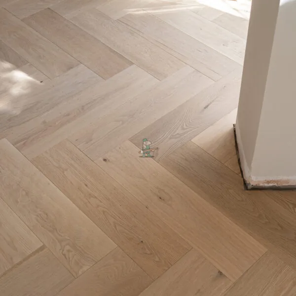 Riviera Click 14/3 x 150mm Pale Invisible Oak Herringbone Engineered Wood Flooring