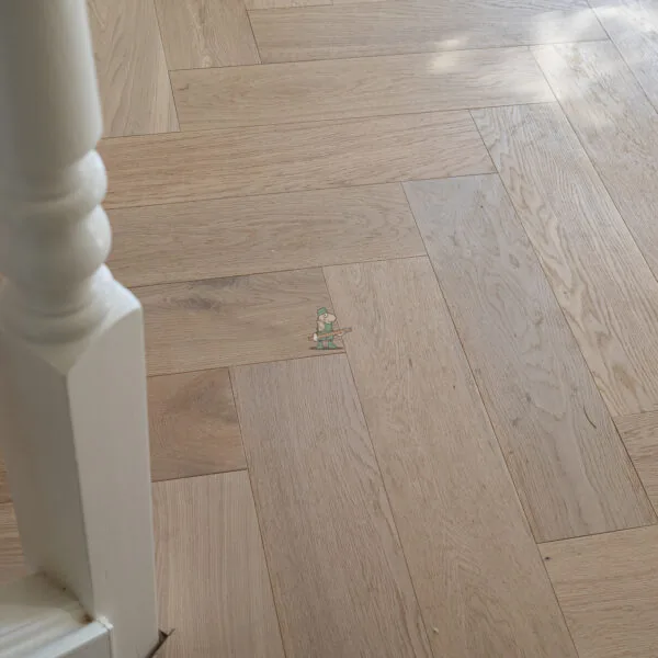 Riviera Click 14/3 x 150mm Pale Invisible Oak Herringbone Engineered Wood Flooring