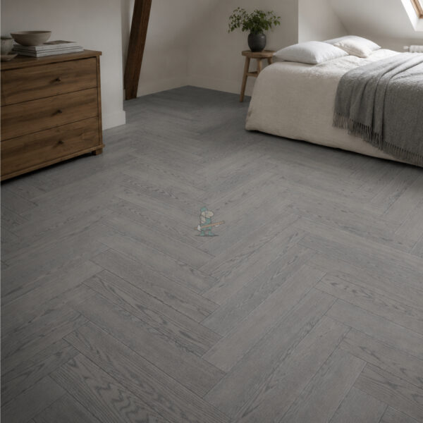 Riviera 18/3 x 80mm SMALL Charcoal Grey Oak Herringbone Engineered Wood Flooring