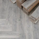 Oak Herringbone Laminate Flooring in Living Room