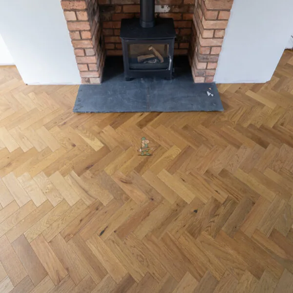 Burntwood Oak Herringbone Engineered Wood Flooring 10/3 x 80mm