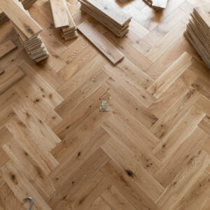 Nature 15/4 x 90mm Natural Brushed Oak Herringbone Engineered Wood Flooring