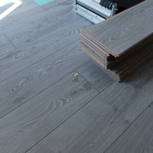 Premium 12mm Grey Oak 4V Groove Laminate Flooring