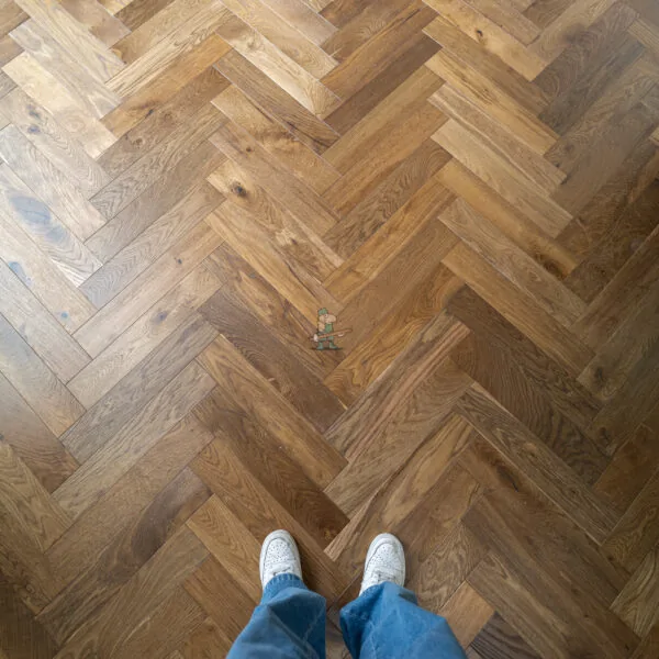 Nature 18/5 x 100mm LARGE Double Smoked Oak Herringbone Engineered Wood Flooring