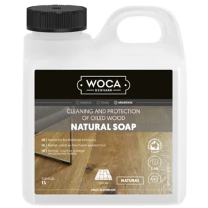 WOCA Maintenance Natural Soap Hardwood Flooring Cleaner - Natural Oiled - 1ltr