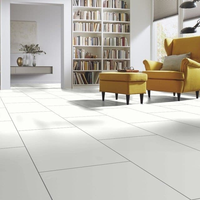Premium 8mm Bianco Tile Effect Laminate Flooring