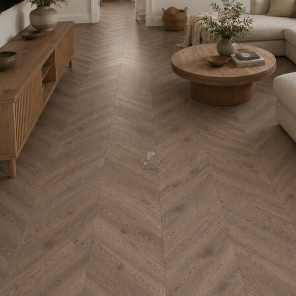 Nevada 14/3 x 90mm Brown Waxed Haze Oak Chevron Engineered Wood Flooring