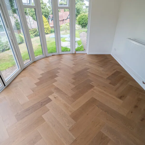 Riviera Click 14/3 x 150mm Caramel Oak Herringbone Engineered Wood Flooring