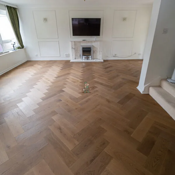 Riviera Click 14/3 x 150mm Caramel Oak Herringbone Engineered Wood Flooring