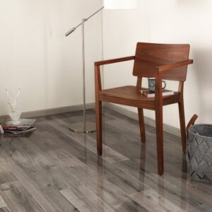 Home High Gloss 8mm Distressed Grey Oak 4V Laminate Flooring
