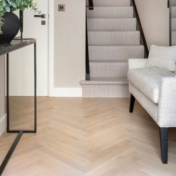 Atlanta 14/2 x 90mm Infused White Oak Herringbone Engineered Flooring