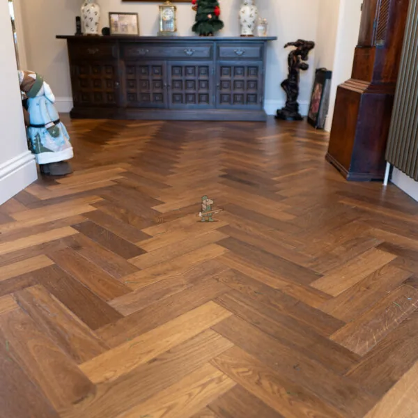 Riviera 14/3 x 90mm Double Smoked Oak Herringbone Engineered Wood Flooring