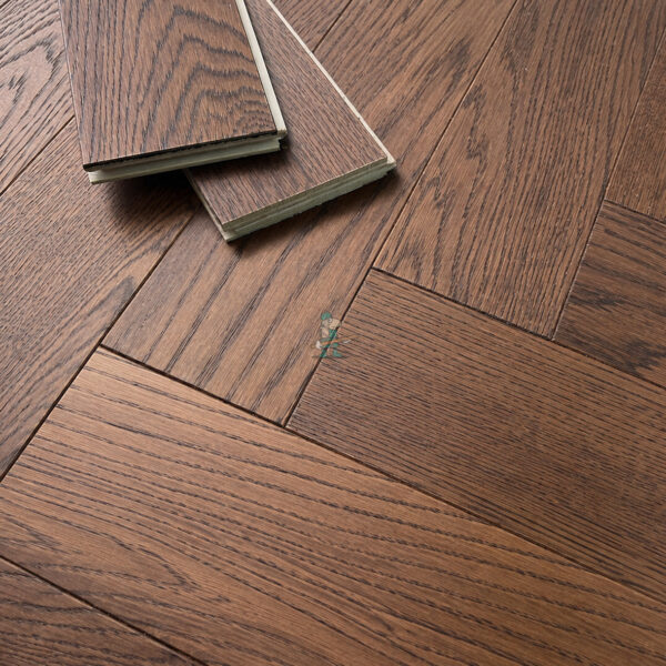 Riviera 14/3 x 90mm Smoky Brushed Oak Herringbone Engineered Wood Flooring