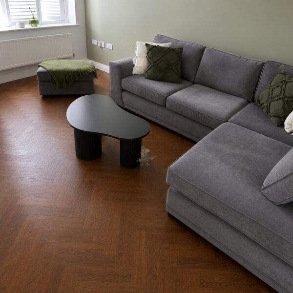 Riviera 14/3 x 90mm Smoky Brushed Oak Herringbone Engineered Wood Flooring