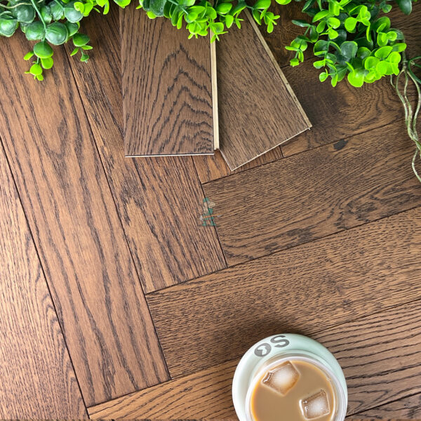 Riviera 14/3 x 90mm Smoky Brushed Oak Herringbone Engineered Wood Flooring