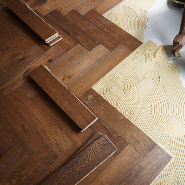 Riviera 14/3 x 125mm Antique Oak Herringbone Engineered Wood Flooring