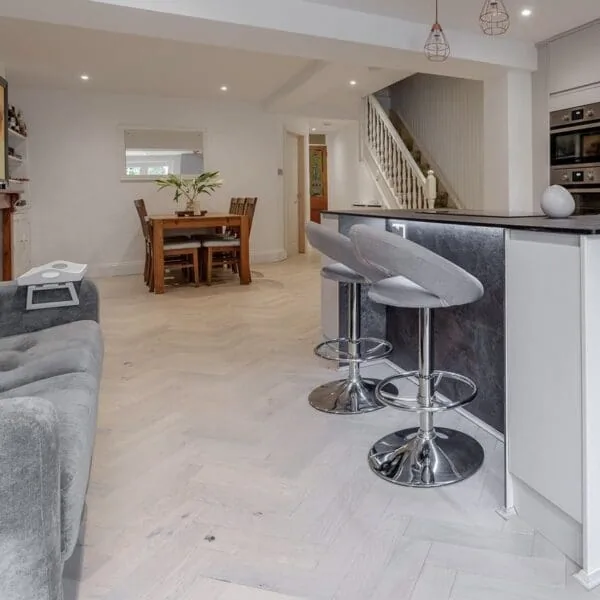 Riviera 14/3 x 125mm Natural White Oak Herringbone Engineered Wood Flooring