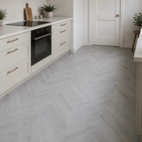Icona Herringbone 6.5mm Boston Grey Luxury Vinyl Click Flooring