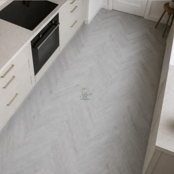 Icona Herringbone 6.5mm Boston Grey Luxury Vinyl Click Flooring
