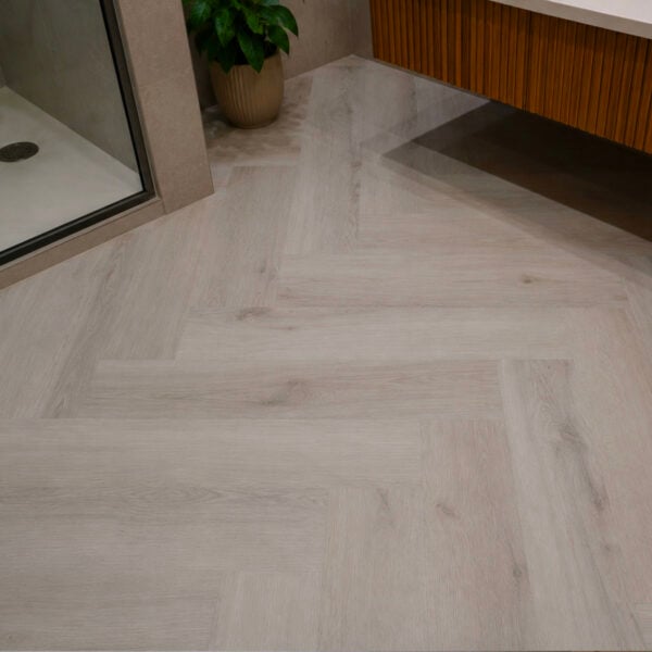 Icona Herringbone 6.5mm Arctic Silver Luxury Vinyl Click Flooring