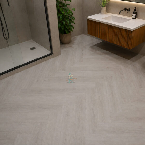 Icona Herringbone 6.5mm Arctic Silver Luxury Vinyl Click Flooring